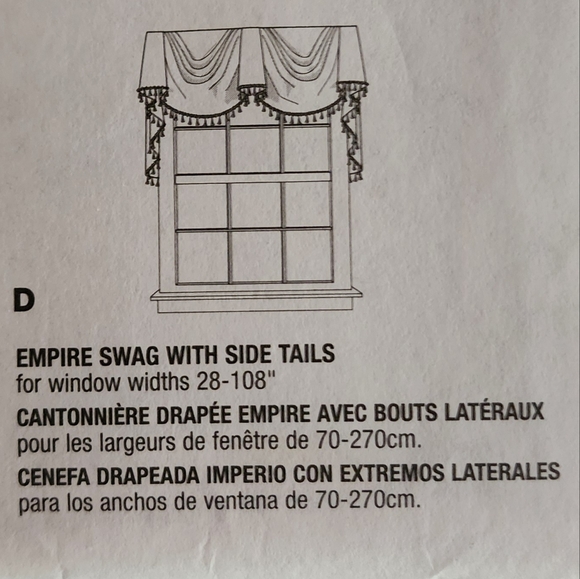 Custom window treatment "Home Dec in a Sec" McCalls sewing patterns #M5675, NEW! - Picture 12 of 14